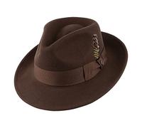 Jaxon & James Chapeau Fedora en Laine Feutrée Déformable C-Crown Marron Medium