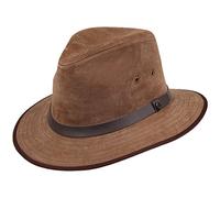 Jaxon & James Chapeau Fedora Safari en Cuir Nubuck Marron Medium