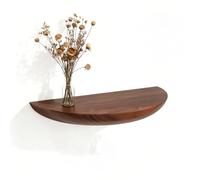 Jaxuzegs Étagère Murale en Bois Flottant Etagere en Bois Rustique avec extrémité Arrondie pour Salon Chambre à Coucher 38 * 20 * 3cm,Marron