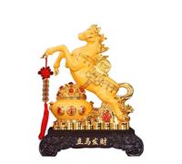 Jaxuzegs Figurine Cheval de Fortune Statuette Feng Shui Équestre Victory Galop Figurine Doré Galop pour Vibrations