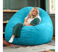 Jaxx Cocoon Pouf convertible 2 en 1 de 1 avec grand pouf pour adulte en micro-daim bleu sarcelle