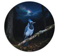 Jay bleuPuzzle Rond 1000 Pièces Difficulté Accessible Seniors Et Adultes Fitness Mentaloiseau Suspension Mur Élégante Sujet De Conversation 1000pcs (67.5x67.5cm)