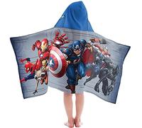 Jay Franco Avengers - Poncho-Serviette de Bain à Capuche 56 x 130 cm, 100% Coton, Peignoir pour Enfants