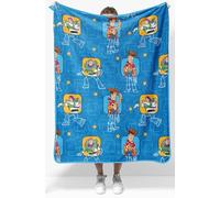 Jay Franco Couverture en polaireKids Disney Buzz l'Éclair et Woody - Couverture en Polaire Douce et Douillette de 100 x 130 cm pour la Chambre et Le canapé, sous Licence Officielle Toy Story, Bleue