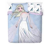 Jay Franco Disney La Reine des Neiges Parure de lit double 4 pièces 100 % coton avec housse de couette, drap-housse et taies d'oreiller