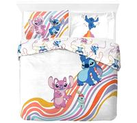 Jay Franco Disney Lilo & Stitch 100% Coton Parure de Lit Double - Inclus Taie d'oreiller 50 x 70 cm