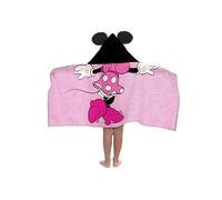 Jay Franco Disney Minnie Mouse - Serviette Cape De Bain À Capuche 56 × 56 cm pour Enfants, Ultra Douce pour Bain, Plage, Piscine Et Voyage, Produit sous Licence Officielle, Rose