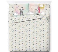 Jay Franco Disney Parure de lit 4 pièces super douce pour enfant - Jack Skellington en microfibre - Comprend des taies d'oreiller réversibles - Pour lit double