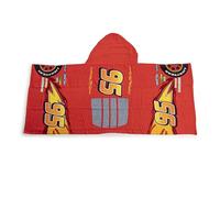 Jay Franco Disney Pixar Cars Flash McQueen - Poncho-Serviette de Bain à Capuche 56 x 130 cm, 100% Coton, Peignoir pour Enfants