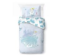 Jay Franco Disney Princesse Cendrillon - Parure de lit Simple 100% Coton avec taie 50 x 70 cm