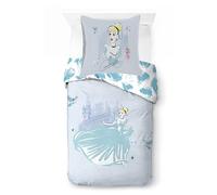 Jay Franco Disney Princesse Cendrillon - Parure de lit Simple 100% Coton avec taie 65 x 65 cm