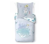 Jay Franco Disney Princesse Cendrillon - Parure de lit Simple 100% Coton avec taie 80 x 80 cm