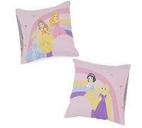 Jay Franco Disney Princesses Papier découpé Set de taies d'oreiller réversibles Enfant 65x65 cm, 100% Coton - Lot de 2