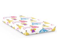 Jay Franco Drap-housse Princesses Disney - 100 % coton ultra doux pour décoration de chambre, blanc neige, Cendrillon, Raiponce, Belle, Aurore, rose, simple