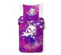 Jay Franco Ensemble de Housse de Couette Kids Marvel Spidey & His Amazing Friends - Literie Ultra-Douce 100% Coton avec taie d'oreiller, Produit sous Licence Officielle, Violet, 2 pièces Simple