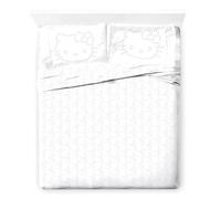 Jay Franco Hello Kitty Parure de lit 4 pièces super douce en microfibre avec taies d'oreiller réversibles pour lit double Motif zodiaque et étoiles