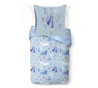 Jay Franco Kids Disney Frozen Ensemble de Housse de Couette - Literie Ultra Douce avec taie d'oreiller, Housse Uniquement, Couette Non Incluse, Bleu, 2 pièces Simple