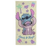Jay Franco Kids Disney Lilo et Stitch Serviette de Plage 100% Coton - 71 x 147 cm, Serviette de Bain Ultra-Douce, pour la Piscine et Les Voyages, Produit sous Licence Officielle, Jaune