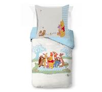 Jay Franco Kids Disney Winnie l'ourson Ensemble de Housse de Couette - Literie Ultra Douce avec taie d'oreiller, Housse Uniquement, Couette Non Incluse, Blanc, 2 pièces Simple