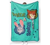 Jay Franco Kids Disney Zootopia Couverture Douillette - 130 x 150 cm, en Polaire Douce et Confortable pour la Chambre et Le canapé, Produit sous Licence Officielle, Vert