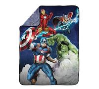 Jay Franco Kids Marvel Avengers Couverture en Peluche - 130 x 150 cm Couverture Polaire Douce et Confortable pour la Chambre à Coucher et Le canapé, Produit sous Licence Officielle, Multicolore