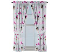 Jay Franco Lot de 4 rideaux de fentre pour chambre d'enfant avec 2 embrasses Gris Minnie Mouse 106,7 cm l x 160 cm L (lot de 2)