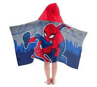 Jay Franco Marvel Spider-Man - Poncho-Serviette de Bain à Capuche 56 x 130 cm, 100% Coton, Peignoir pour Enfants