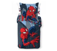 Jay Franco Marvel Spiderman Parure de lit pour enfant 3 pièces super douce avec housse de couette, drap et taie d'oreiller - Housse de couette uniquement (rembourrage non inclus), bleu foncé, lit