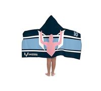 Jay Franco Messi Numéro Dix - Serviette Cape De Bain À Capuche 56 × 56 cm pour Enfants, Ultra Douce pour Bain, Plage, Piscine Et Voyage, Produit sous Licence Officielle, Bleu