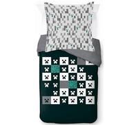 Jay Franco Minecraft Creeper Ensemble Housse de Couette - Linge de Lit Ultra Doux pour Enfants avec Taie d’Oreiller, Housse Seulement (Garnissage Non Inclus), Vert, 2 Pièces Simple