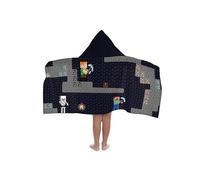 Jay Franco Minecraft Creeper Steve Alex - Serviette Cape De Bain À Capuche 56 × 56 cm pour Enfants, Ultra Douce pour Bain, Plage, Piscine Et Voyage, Produit sous Licence Officielle, Gris