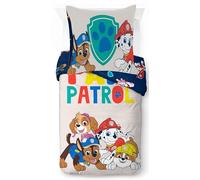 Jay Franco Nickelodeon Paw Patrol Parure de lit simple 100 % coton - Chase et Skye Gris Parure de lit avec taie d'oreiller 80 x 80 cm