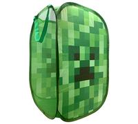Jay Franco Panier à linge pliable en maille avec poignées durables, motif Creeper Minecraft, 55,9 x 35,6 cm