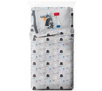 Jay Franco Parure de lit 3 pièces pour enfants avec draps et taies d'oreiller - 100 % microfibre - Literie et décoration de chambre - Gris - Star Wars 01