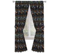 Jay Franco Rideaux de fentre pour enfants Ensemble de 4 rideaux comprenant 2 embrasses, beau dcor de chambre et installation facile, noir M