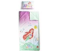 Jay Franco Sac de Couchage Disney Princesse Ariel avec Oreiller intégré, Ensemble Couverture et Oreiller, Tapis de Sieste avec poignée de Transport, 2 pièces