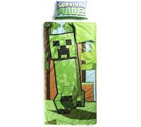 Jay Franco Sac de Couchage Minecraft Creeper avec Oreiller intégré, Ensemble Couverture et Oreiller, Tapis de Sieste avec poignée de Transport, 2 pièces
