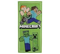 Jay Franco Serviette de Plage Minecraft 100% Coton - 71 x 147 cm, Ultra-Douce, pour Le Bain, la Piscine et Les Voyages, Produit sous Licence Officielle, Vert