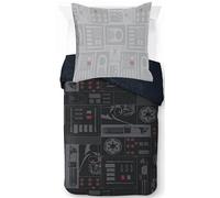 Jay Franco Star Wars Dark Vador Empire Parure de lit pour enfant avec taie d'oreiller Housse de couette UNIQUEMENT (rembourrage non inclus) Noir 2 pièces Lit simple