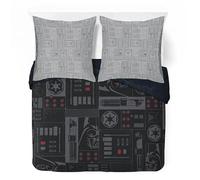 Jay Franco Star Wars Darth Vader Empire Ensemble Housse de Couette - Linge de Lit Ultra Doux pour Enfants avec Taie d’Oreiller, Housse Seulement (Garnissage Non Inclus), Noir, 3 Pièces Double