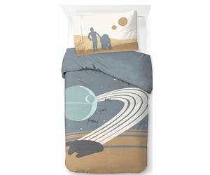 Jay Franco Star Wars Millennium Falcon Death Star 100% Coton Ensemble Housse de Couette Lit Simple - Comprend Une Taie d’Oreiller 50 x 70 cm