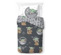 Jay Franco Star Wars The Mandalorian The Cutest Bounty Parure de lit simple 100 % coton avec taie d'oreiller