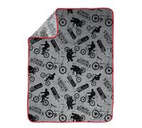 Jay Franco Stranger Things - Plaid Moelleux Gris Bike - 117 x 152 cm