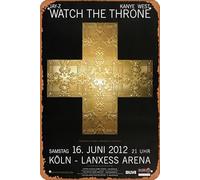 Jay - Z - Watch The Throne, Köln 2012 - Konzertplakat Plaque en métal - 20,3 x 30,5 cm - Décoration murale vintage rétro