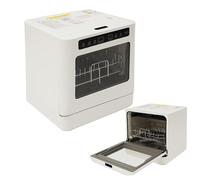 JAYEUW Mini lave-vaisselle de table, 4 modes de lavage, séchage à air chaud, fonction UV, affichage LED, rinçage supérieur et inférieur, avec raccordement d'eau, pour appartements, dortoirs, fermeture