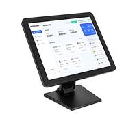 JAYEUW Moniteur de caisse de 17 pouces, angle d'ajustement 0-90°, résolution 1280 x 1024, écran LCD 4:3, écran tactile 10 points, convient pour la restauration, la vente au détail