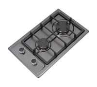 JAYEUW Plaque de cuisson à gaz à 2 feux, 3 kW + 1,75 kW, portable, en acier inoxydable, avec valve de réducteur de pression, NG/LPG, pour camping en plein air, fête, 51 x 31 x 10 cm, noire