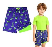 JAYIDAMAI Maillot de Bain Enfant Garcon avec Doublure de Compression, 2 in 1 Short de Bain Enfant Garcon Séchage Rapide avec Poches Élastique pour Plage Piscine Surf