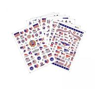 JAYIOLA 2x Autocollants pour, Drapeau Américain, Autocollants pour Nail Art, DIY Bricolage, Enveloppes D'ongles,