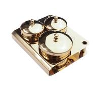 JAYIOLA 3PCS Nail Art Dish acrylique Liquide Powder tasse Porte-poudre à clous pour outil d'art nail, Placage D'or